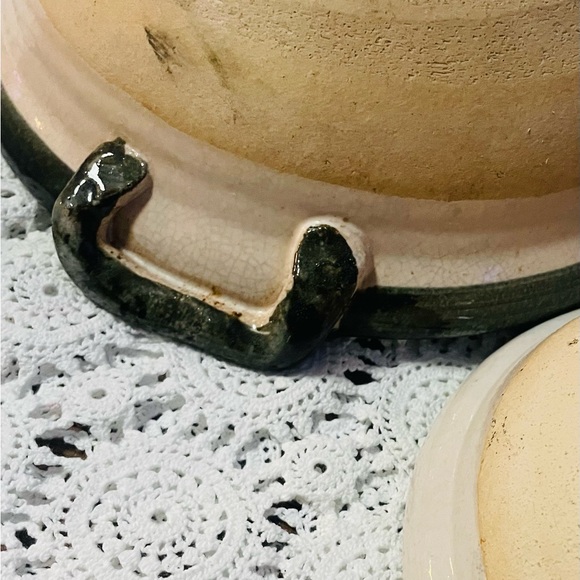 Vintage Donabe Japanese Rice Cooker Flower Motif Stoneware Earthenware Set Rare - Picture 13 of 14